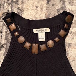 White House Black Market Black Knit Halter style Top. Small